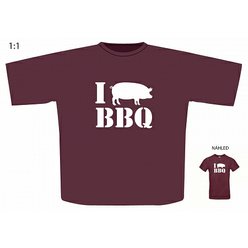 Tričko s motivem "I PIG BBQ" 2XL