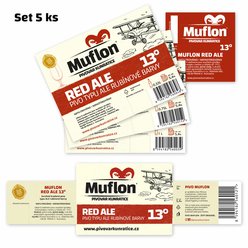 Muflon 13° Red Ale - sběratelský set etiket 5ks
