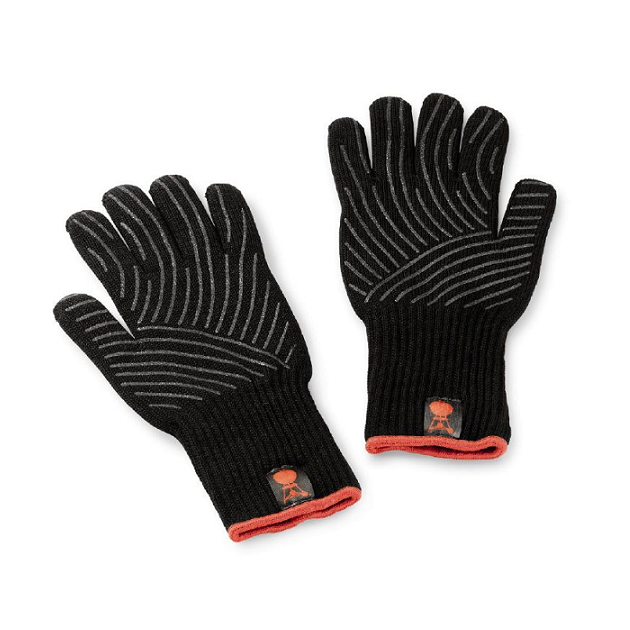 Grilovací rukavice, sada z kevlaru, černé S/M